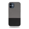 Fossil Gray & Crow Black iPhone 12 Leather Case-Kulör Cases- Custom Apple Phone Case