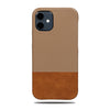 Sage Green & Walnut Brown iPhone 12 Leather Case-Kulör Cases- Custom Apple Phone Case
