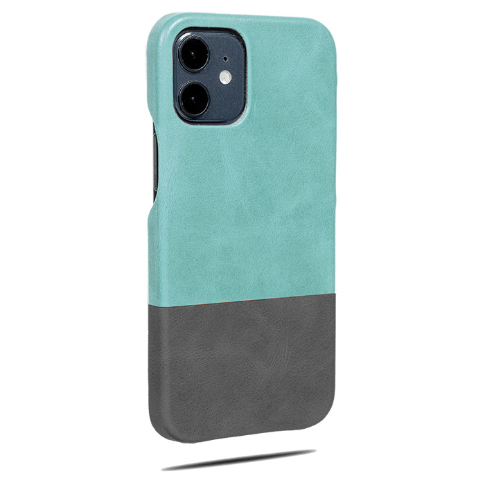 Ocean Blue & Pebble Gray iPhone 12 Max Leather Case-Kulör Cases- Custom Apple Phone Case