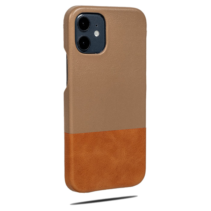 Sage Green & Walnut Brown iPhone 12 Max Leather Case-Kulör Cases- Custom Apple Phone Case
