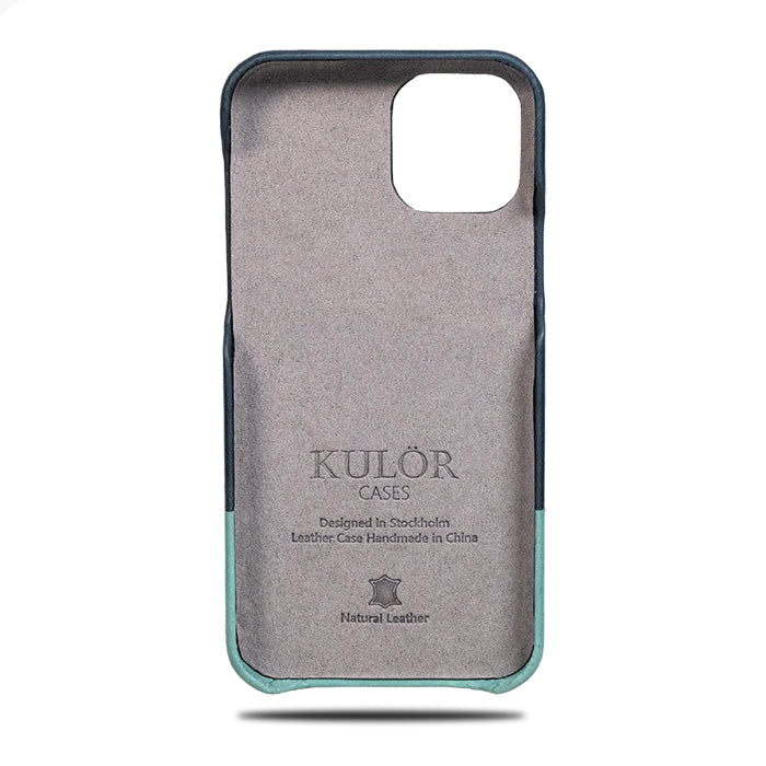 Peacock Blue & Ocean Blue iPhone 12 Leather Case-Kulör Cases- Custom Apple Phone Case