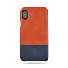 Buy personalized Cider Orange & Peacock Blue iPhone Xs / iPhone X Leather Case online-Kulör Cases