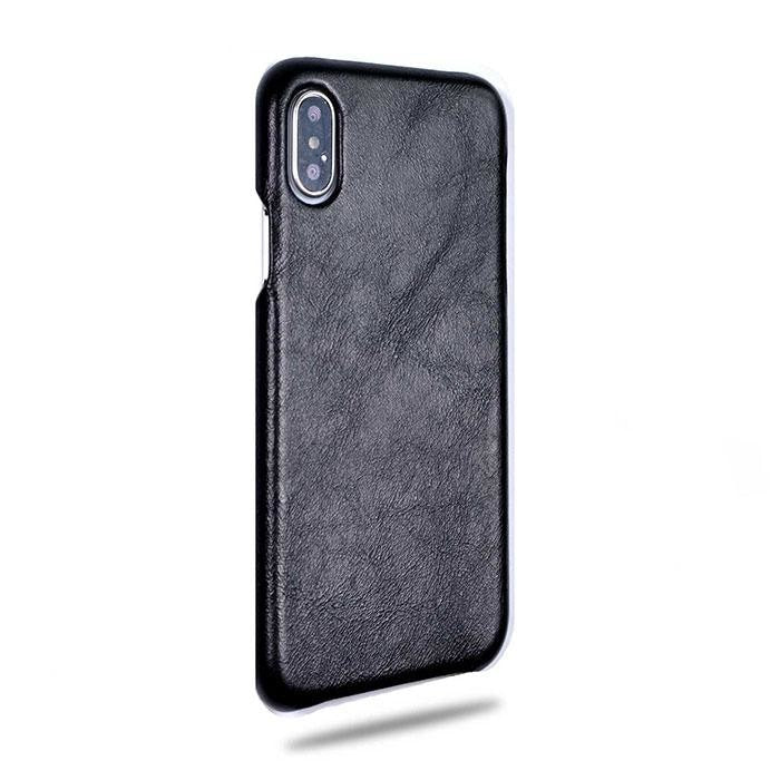 All Black iPhone Xs Max Leather Case-iPhone Xs Max Leather Snap-On Case-Kulör Cases