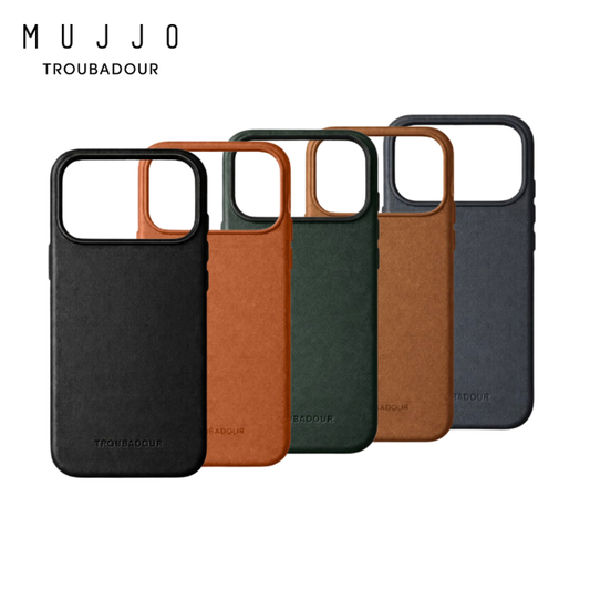 Troubadour & Mujjo - iPhone 18 Pro Max Full Leather Phone Case, Velore Leather, Compatible with MagSafe Magnetic Case