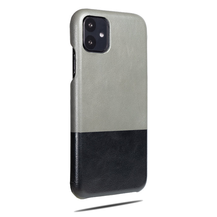 Fossil Gray & Crow Black iPhone 11 Leather Case-iPhone 11 Leather Snap-On Case-Personalized custom iPhone case-Kulör Cases