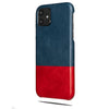 Peacock Blue & Crimson Red iPhone 11 Leather Case-iPhone 11 Leather Snap-On Case-Personalized custom iPhone case-Kulör Cases