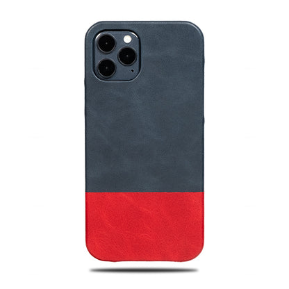 Peacock Blue & Crimson Red iPhone 13 Pro Max Leather Case（Compatible with iPhone 12 Pro Max）