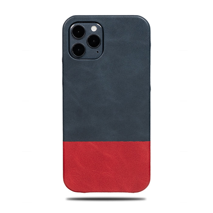 Peacock Blue & Crimson Red iPhone 12 Pro Leather Case-Kulör Cases- Custom Apple Phone Case