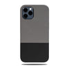 Fossil Gray & Crow Black iPhone 12 Pro Leather Case-Kulör Cases- Custom Apple Phone Case