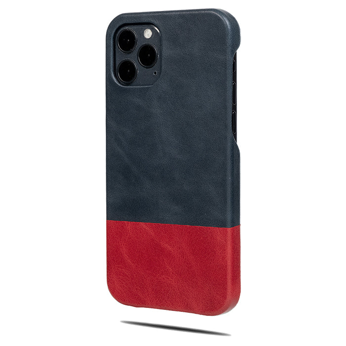 Peacock Blue & Crimson Red iPhone 12 Pro Leather Case-Kulör Cases- Custom Apple Phone Case