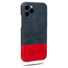 Peacock Blue & Crimson Red iPhone 13 Pro Leather Case