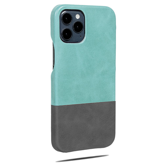 Ocean Blue & Pebble Gray iPhone 12 Pro Leather Case-Kulör Cases- Custom Apple Phone Case