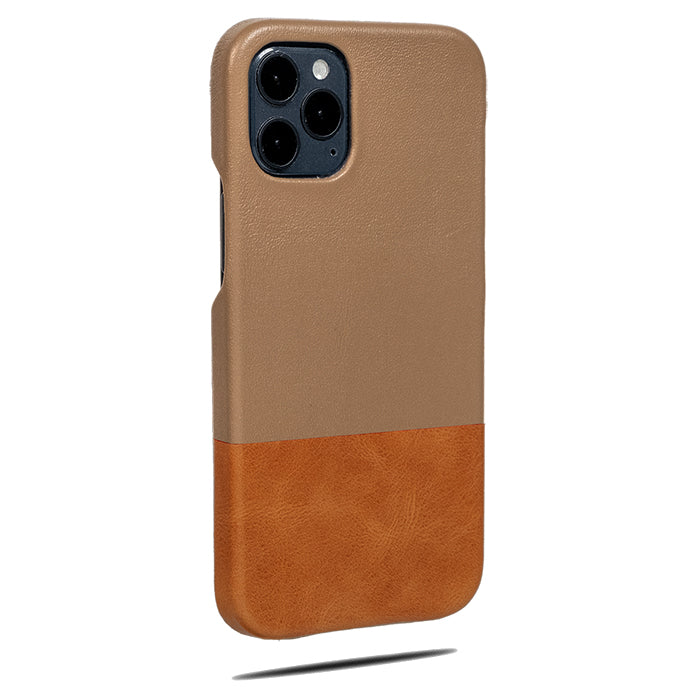 Personalized Sage Green & Walnut Brown iPhone 12 Pro Leather Case