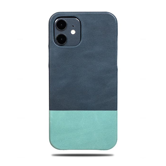Peacock Blue & Ocean Blue iPhone 12 Max Leather Case-Kulör Cases- Custom Apple Phone Case