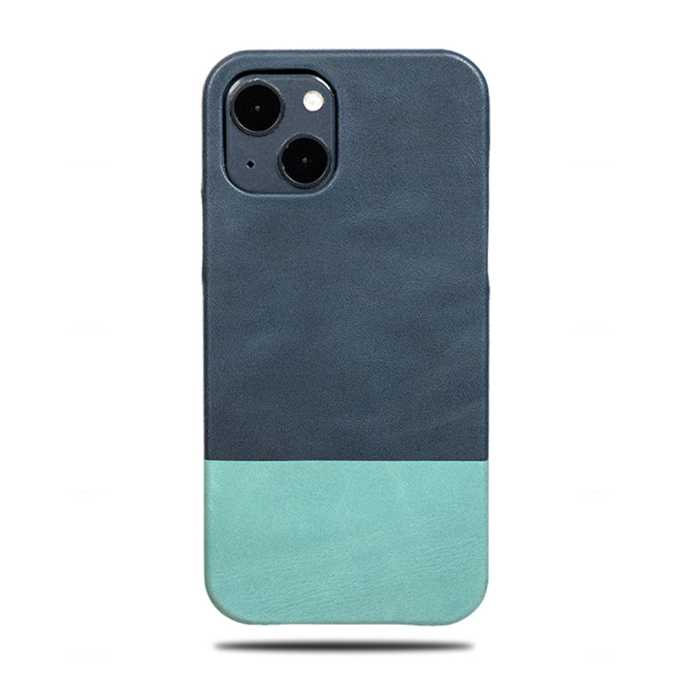 Peacock Blue & Ocean Blue iPhone 13 Leather Case