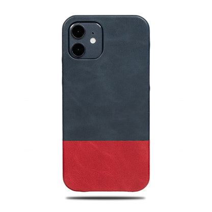 Peacock Blue & Crimson Red iPhone 12 Max Leather Case-Kulör Cases- Custom Apple Phone Case
