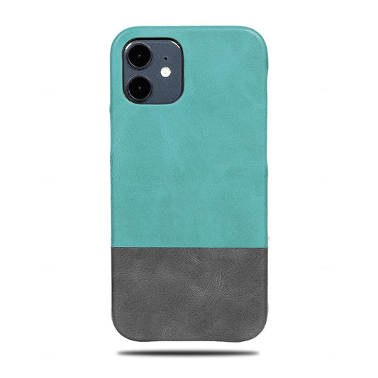 Ocean Blue & Pebble Gray iPhone 12 Max Leather Case-Kulör Cases- Custom Apple Phone Case
