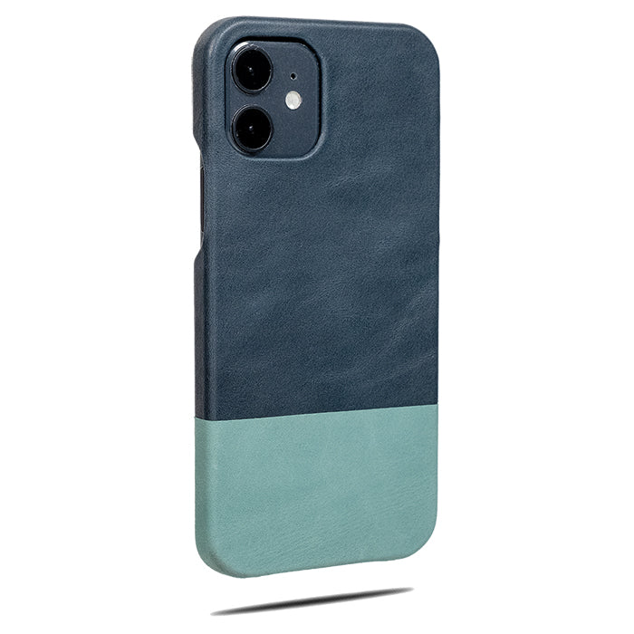 Peacock Blue & Ocean Blue iPhone 12 Max Leather Case-Kulör Cases- Custom Apple Phone Case