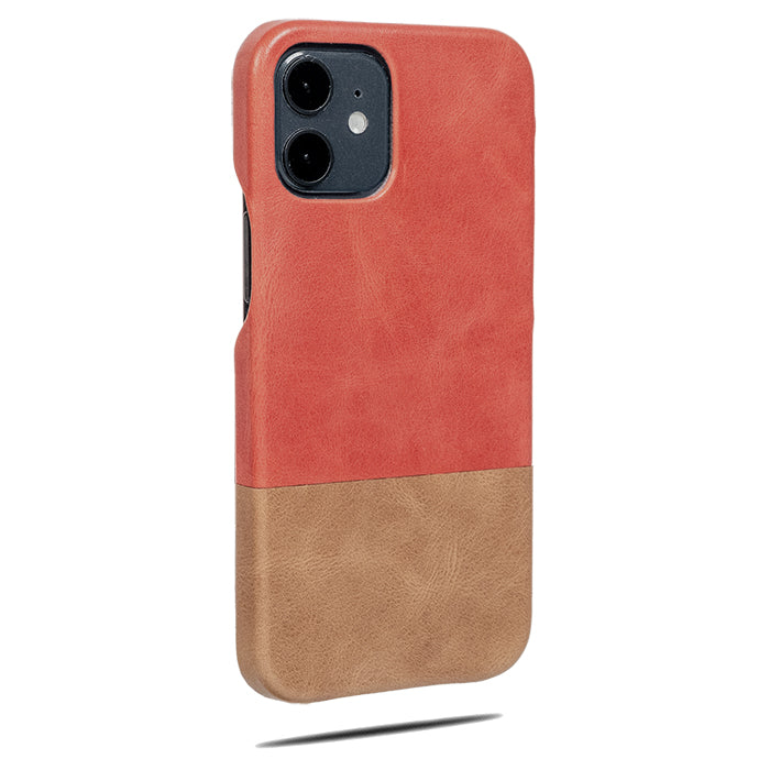 Rosewood Pink & Sage Green iPhone 12 Leather Case-Kulör Cases- Custom Apple Phone Case