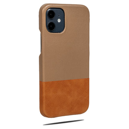 Sage Green & Walnut Brown iPhone 12 Leather Case-Kulör Cases- Custom Apple Phone Case