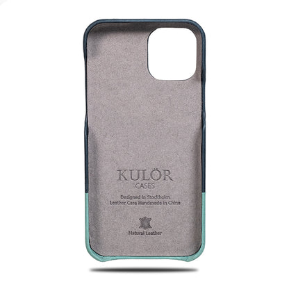 Peacock Blue & Ocean Blue iPhone 12 Leather Case-Kulör Cases- Custom Apple Phone Case