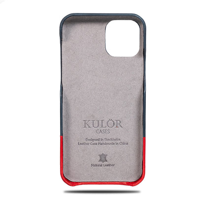 Peacock Blue & Crimson Red iPhone 13 Pro Max Leather Case（Compatible with iPhone 12 Pro Max）