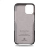 Fossil Gray & Crow Black iPhone 13 Pro Max Leather Case（Compatible with iPhone 12 Pro Max）