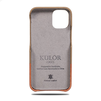 Sage Green & Walnut Brown iPhone 12 Pro Leather Case-Kulör Cases- Custom Apple Phone Case