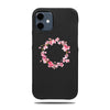 Personalized Apple iPhone Cases-Personalized Pink Flowers iPhone 12 Black Leather Case-iPhone 12 Leather Snap-On Case-Kulör Cases