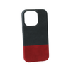 Peacock Blue & Crimson Red iPhone 14 Pro Leather Case with MagSafe