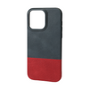 Peacock Blue & Crimson Red iPhone 14 Pro Max Leather Case with MagSafe
