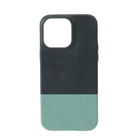 Peacock Blue & Ocean Blue iPhone 14 Pro Max Leather Case with MagSafe