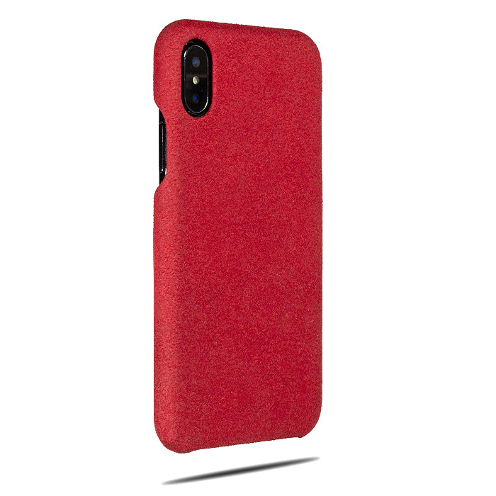 Buy personalized Scarlet Red Micro Suede iPhone Xs / iPhone X Monogram Case online-Kulör Cases