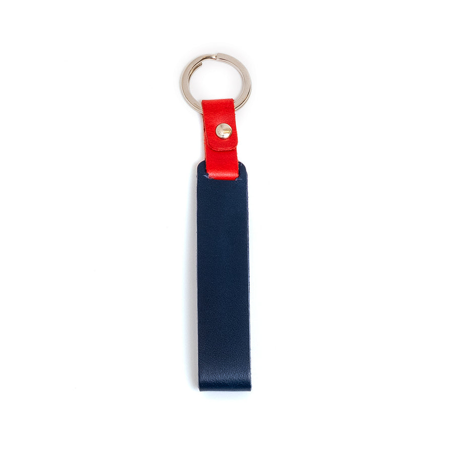 Peacock Blue & Crimson Red Leather Keychain-Kulör Cases