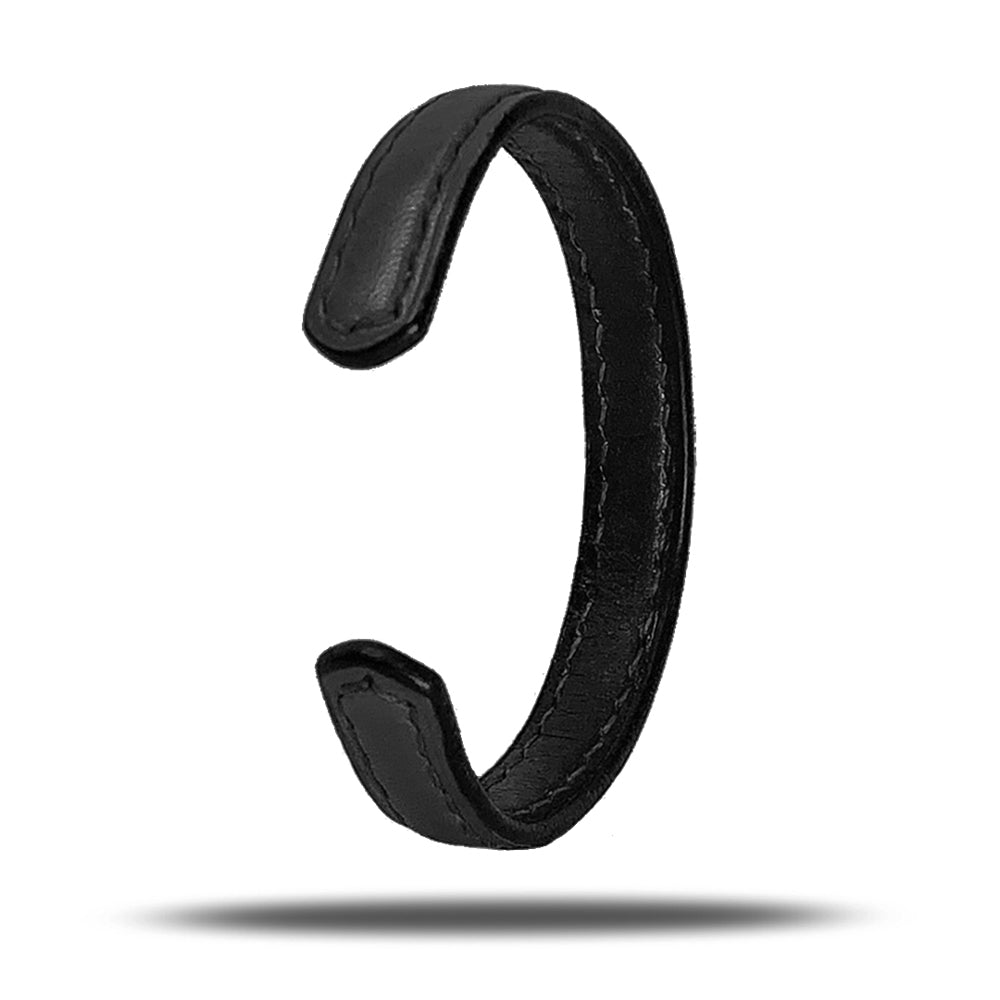 All Black Leather Bracelet-Kulör Cases