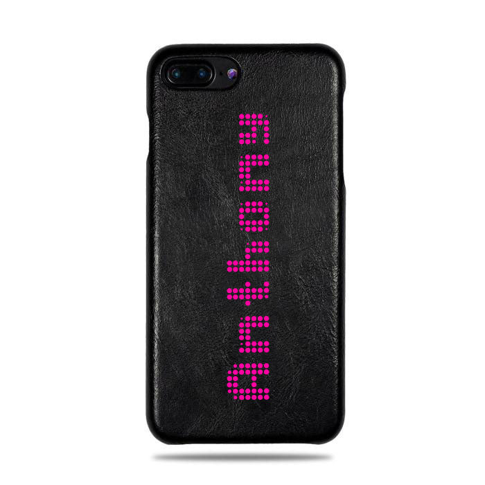 Personalized Bot Font iPhone 8 Plus / iPhone 7 Plus Black Leather Case