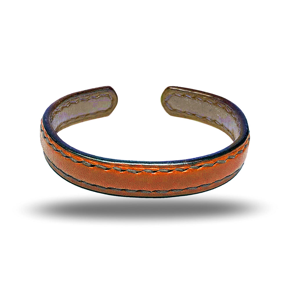 Walnut Brown & Sage Green Leather Bracelet-Kulör Cases