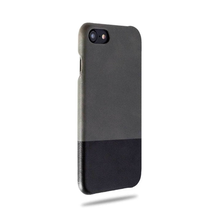 Fossil Gray & Crow Black iPhone SE 2 (2020) / iPhone 8 / iPhone 7 Leather Case-iPhone 8 / iPhone 7 Leather Snap-On Case-Kulör Cases
