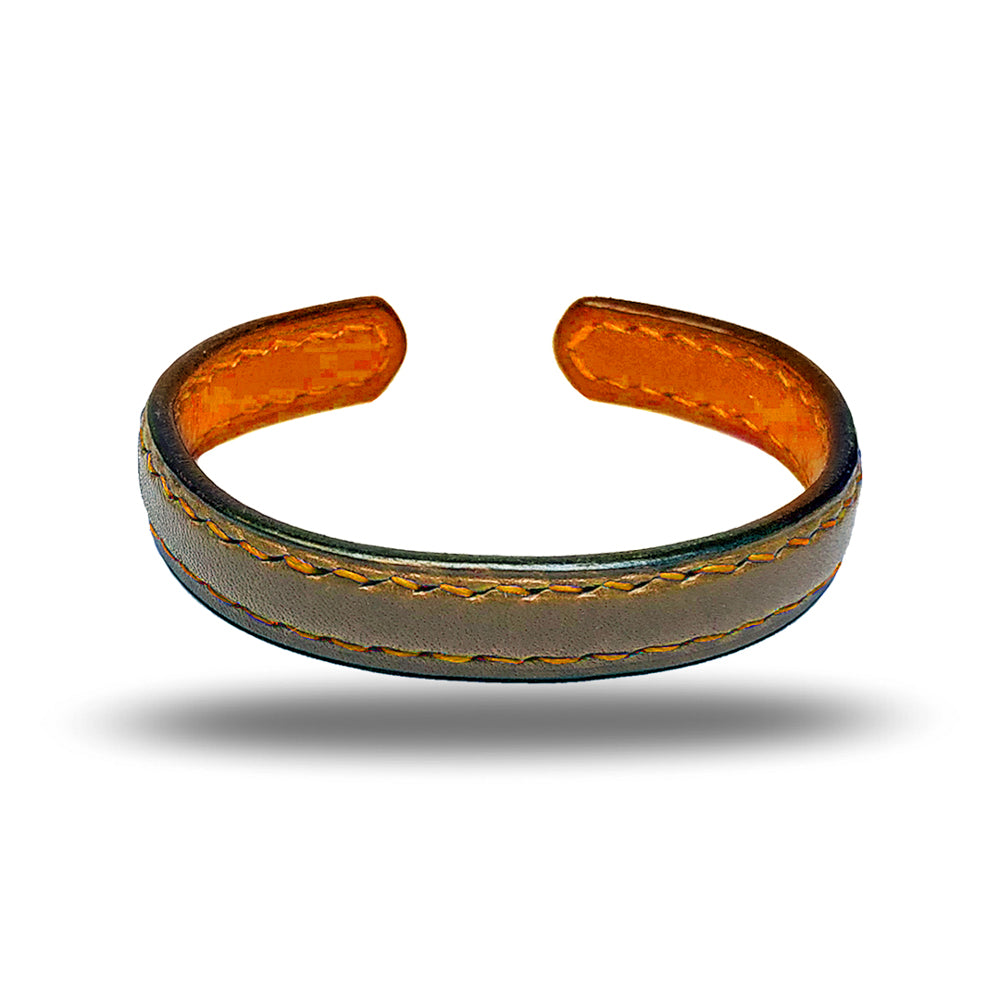 Sage Green & Walnut Brown Leather Bracelet-Kulör Cases