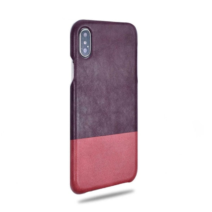 Buy personalized Wine Purple & Rosewood Pink iPhone Xs / iPhone X Leather Case online-Kulör Cases