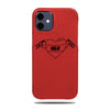 Personalized Scarlet Red Heart iPhone 12 Leather Case-Kulör Cases