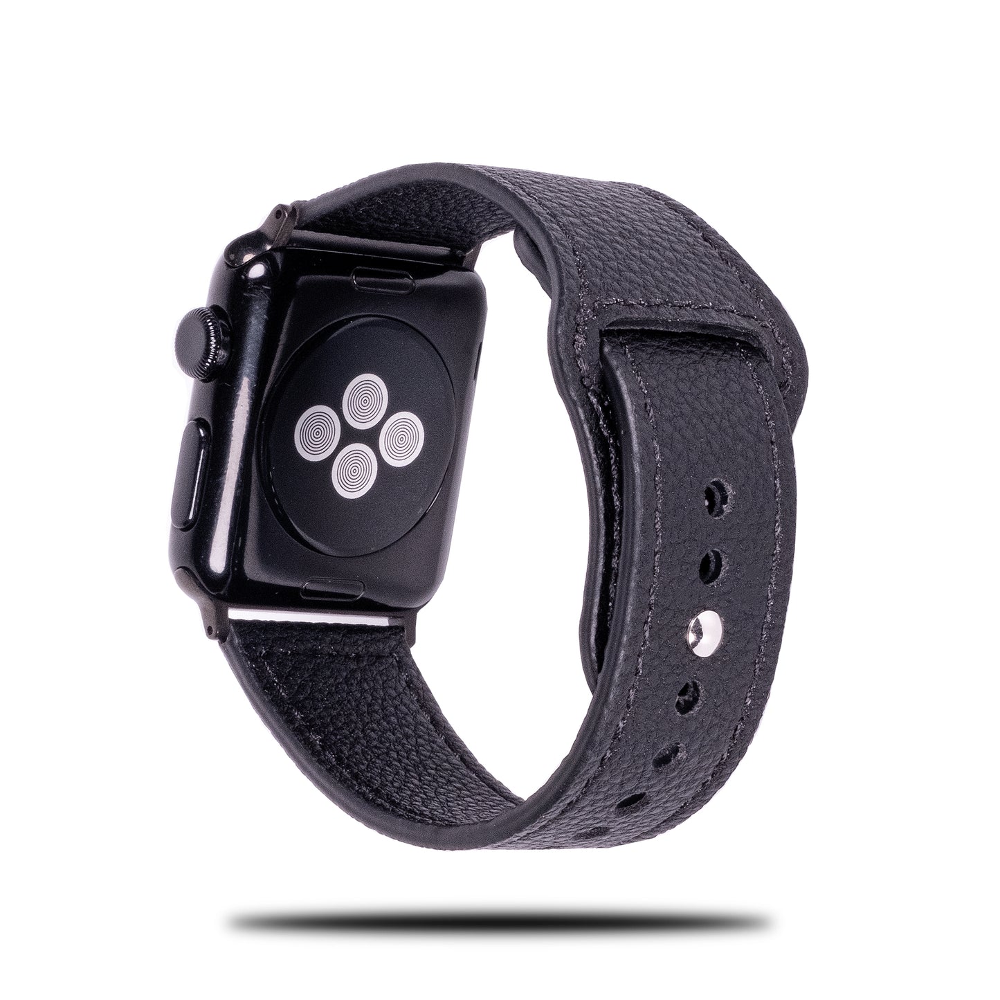 All Black Sporty Leather Apple Watch Band & Strap-Apple Watch Band-Kulör Cases