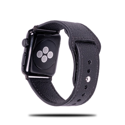 All Black Sporty Leather Apple Watch Band & Strap-Apple Watch Band-Kulör Cases