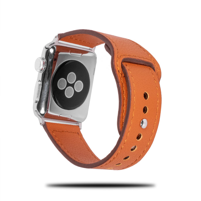 Orange Sporty Leather Apple Watch Band & Strap-Apple Watch Band-Kulör Cases