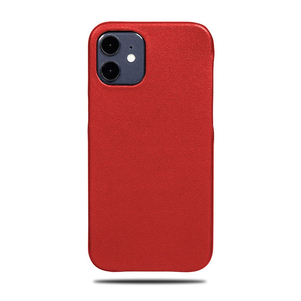 Scarlet Red iPhone 12 Leather Case-Kulör Cases