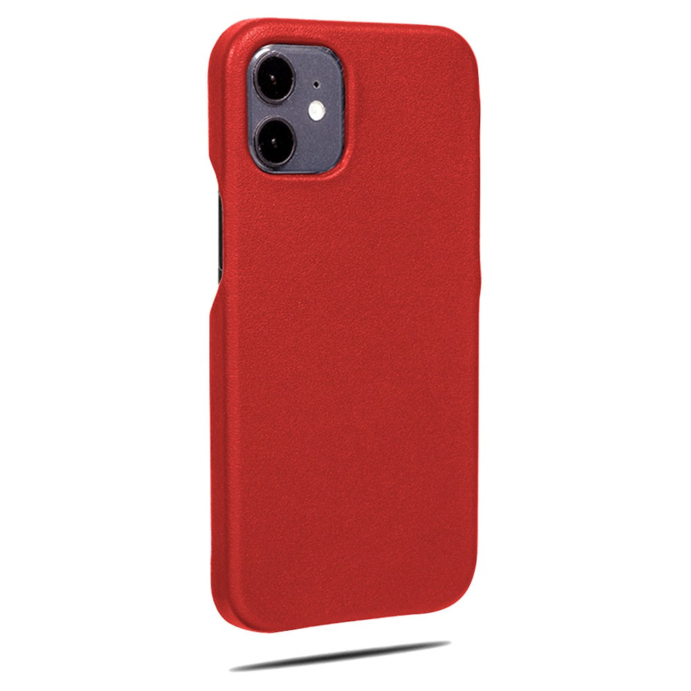 Scarlet Red iPhone 12 Leather Case-Kulör Cases