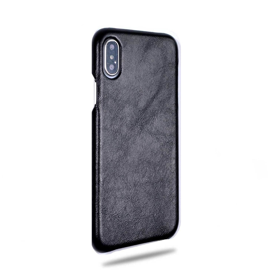 All Black iPhone Xs / iPhone X Leather Case-iPhone Xs Leather Snap-On Case-Kulör Cases