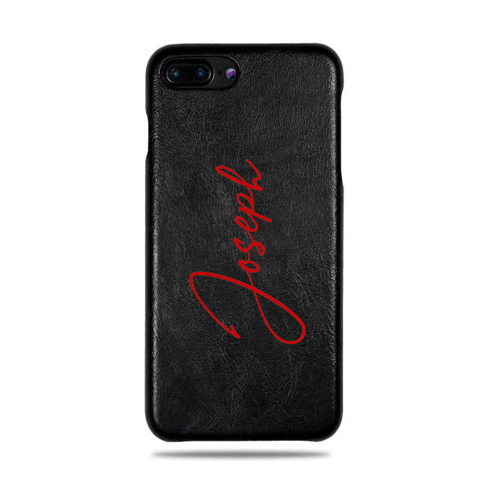 Personalized Signature iPhone 8 Plus / iPhone 7 Plus Black Leather Case