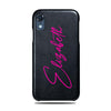 Personalized Signature iPhone XR Black Leather Case