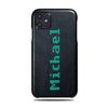 Personalized Bot Font iPhone 11 Black Leather Case